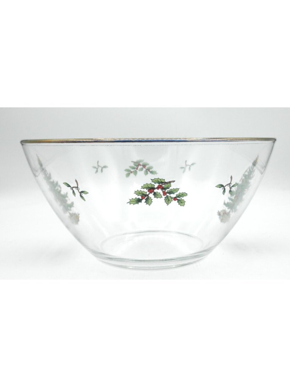 Christmas Tree by Spode Large Glass Salad Bowl 9 Inch Pattern: SP CHT - Picture 2 of 8